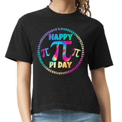 Happy Pi 3.14 Day Rainbow Tie Dye Comfort Colors Boxy T-Shirt