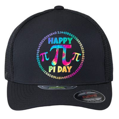 Happy Pi 3.14 Day Rainbow Tie Dye Flexfit Unipanel Trucker Cap