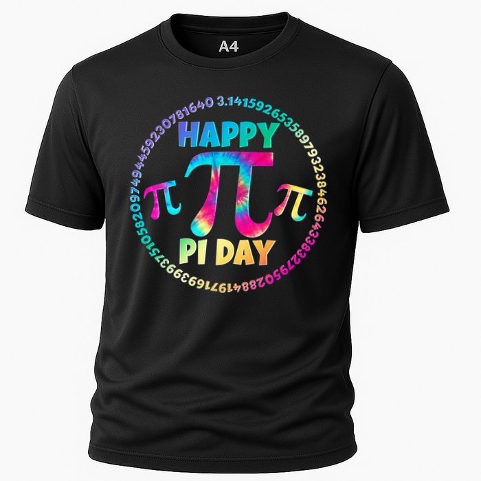 Happy Pi 3.14 Day Rainbow Tie Dye Cooling Performance Crew T-Shirt