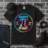 Happy Pi 3.14 Day Rainbow Tie Dye Tall T-Shirt