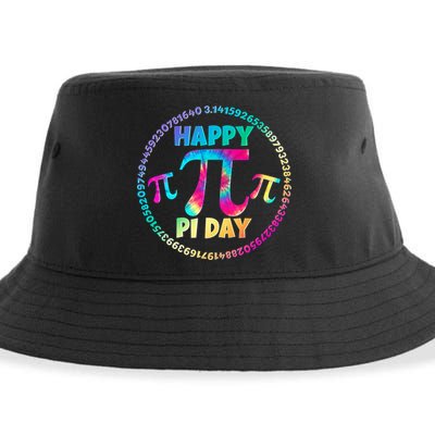 Happy Pi 3.14 Day Rainbow Tie Dye Sustainable Bucket Hat