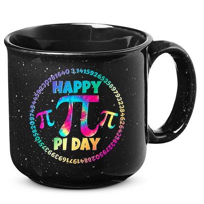 Happy Pi 3.14 Day Rainbow Tie Dye 15oz Campfire Ceramic Mug