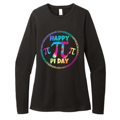 Happy Pi 3.14 Day Rainbow Tie Dye Womens CVC Long Sleeve Shirt