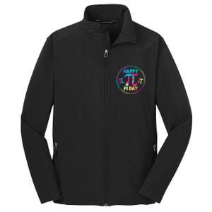 Happy Pi 3.14 Day Rainbow Tie Dye Core Soft Shell Jacket