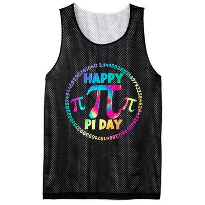 Happy Pi 3.14 Day Rainbow Tie Dye Mesh Reversible Basketball Jersey Tank