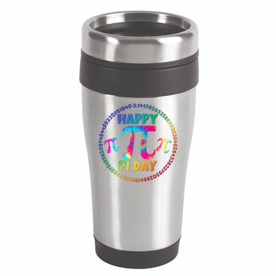 Happy Pi 3.14 Day Rainbow Tie Dye 16oz Travel Tumbler