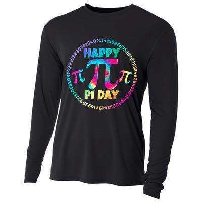 Happy Pi 3.14 Day Rainbow Tie Dye Cooling Performance Long Sleeve Crew