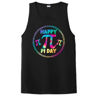 Happy Pi 3.14 Day Rainbow Tie Dye PosiCharge Competitor Tank