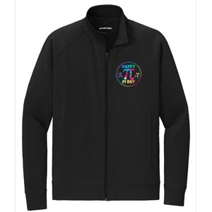 Happy Pi 3.14 Day Rainbow Tie Dye Stretch Full-Zip Cadet Jacket