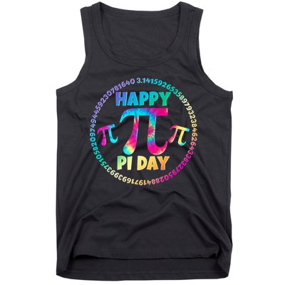 Happy Pi 3.14 Day Rainbow Tie Dye Tank Top