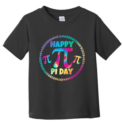 Happy Pi 3.14 Day Rainbow Tie Dye Toddler T-Shirt