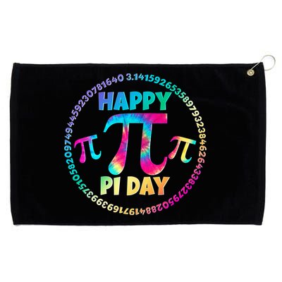 Happy Pi 3.14 Day Rainbow Tie Dye Grommeted Golf Towel