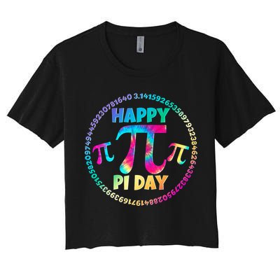 Happy Pi 3.14 Day Rainbow Tie Dye Crop Top