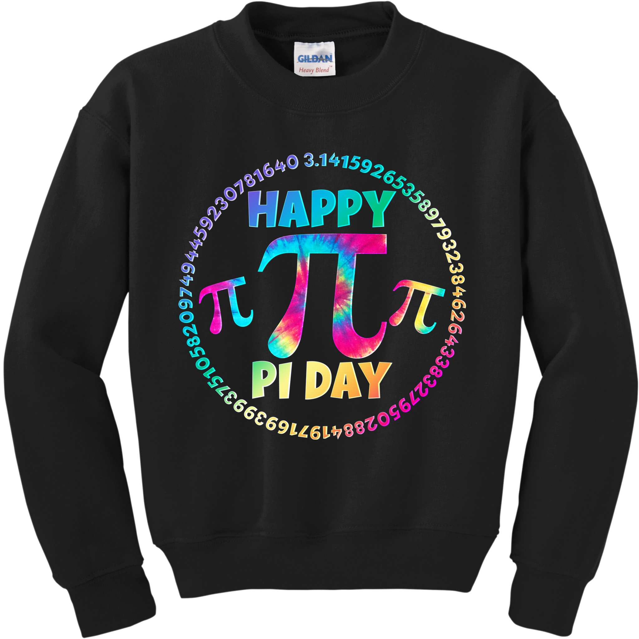 Happy Pi 3.14 Day Rainbow Tie Dye Kids Sweatshirt