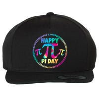 Happy Pi 3.14 Day Rainbow Tie Dye Wool Snapback Cap