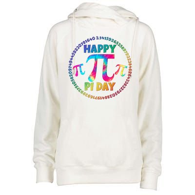 Happy Pi 3.14 Day Rainbow Tie Dye Womens Funnel Neck Pullover Hood