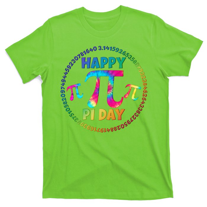 Happy Pi 3.14 Day Rainbow Tie Dye T-Shirt