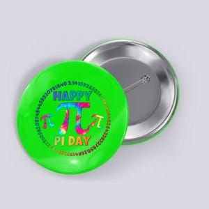 Happy Pi 3.14 Day Rainbow Tie Dye Button