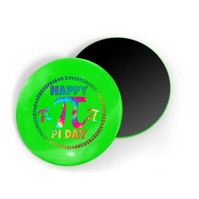 Happy Pi 3.14 Day Rainbow Tie Dye Magnet