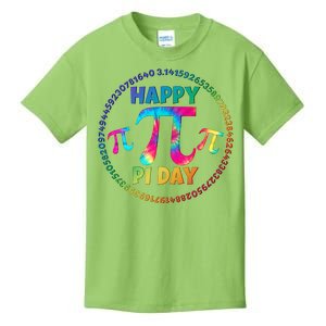 Happy Pi 3.14 Day Rainbow Tie Dye Kids T-Shirt