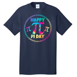 Happy Pi 3.14 Day Rainbow Tie Dye Tall T-Shirt