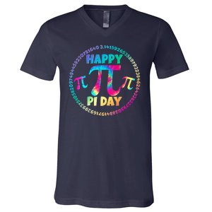 Happy Pi 3.14 Day Rainbow Tie Dye V-Neck T-Shirt