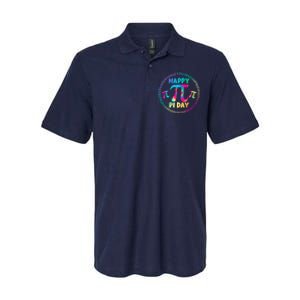 Happy Pi 3.14 Day Rainbow Tie Dye Softstyle Adult Sport Polo