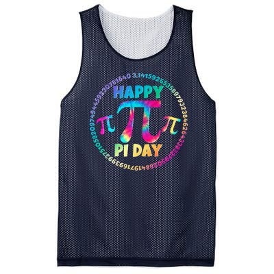 Happy Pi 3.14 Day Rainbow Tie Dye Mesh Reversible Basketball Jersey Tank