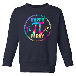 Happy Pi 3.14 Day Rainbow Tie Dye Toddler Sweatshirt