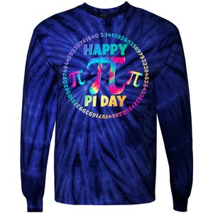 Happy Pi 3.14 Day Rainbow Tie Dye Tie-Dye Long Sleeve Shirt