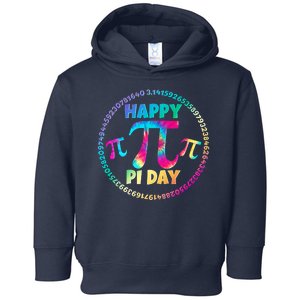 Happy Pi 3.14 Day Rainbow Tie Dye Toddler Hoodie