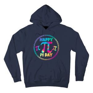 Happy Pi 3.14 Day Rainbow Tie Dye Tall Hoodie