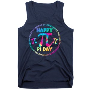 Happy Pi 3.14 Day Rainbow Tie Dye Tank Top