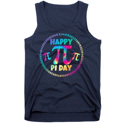 Happy Pi 3.14 Day Rainbow Tie Dye Tank Top