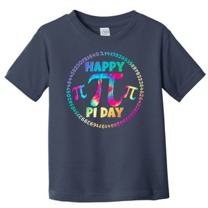 Happy Pi 3.14 Day Rainbow Tie Dye Toddler T-Shirt