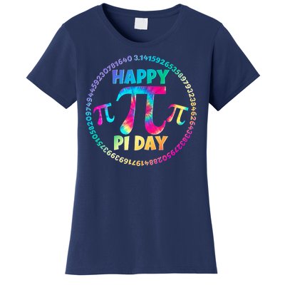 Happy Pi 3.14 Day Rainbow Tie Dye Women's T-Shirt