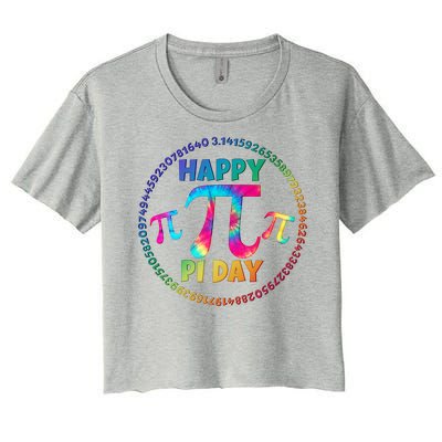 Happy Pi 3.14 Day Rainbow Tie Dye Women's Crop Top Tee