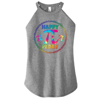 Happy Pi 3.14 Day Rainbow Tie Dye Women's Perfect Tri Rocker Tank