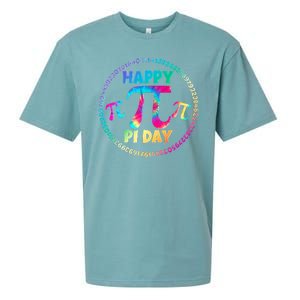 Happy Pi 3.14 Day Rainbow Tie Dye Sueded Cloud Jersey T-Shirt