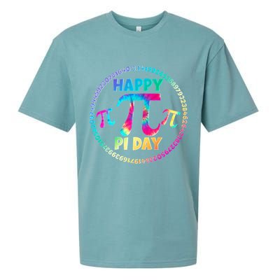 Happy Pi 3.14 Day Rainbow Tie Dye Sueded Cloud Jersey T-Shirt