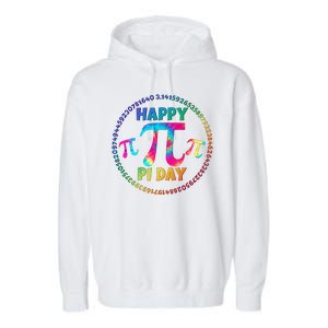 Happy Pi 3.14 Day Rainbow Tie Dye Garment-Dyed Fleece Hoodie