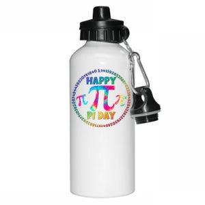 Happy Pi 3.14 Day Rainbow Tie Dye Aluminum Water Bottle