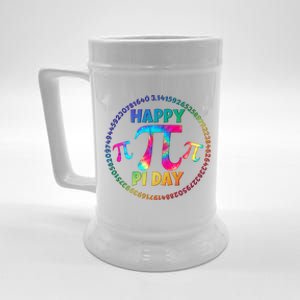 Happy Pi 3.14 Day Rainbow Tie Dye Beer Stein