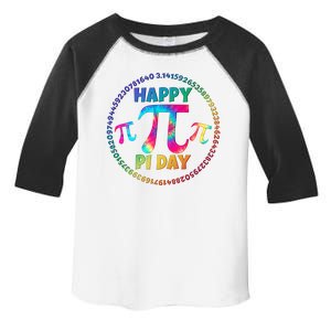 Happy Pi 3.14 Day Rainbow Tie Dye Toddler Fine Jersey T-Shirt