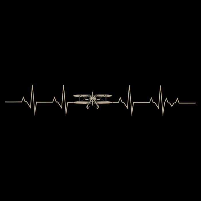 Heartbeat Plane Aviation Aircraft Flying Airplane Pilot Cooling Performance Crew T-Shirt