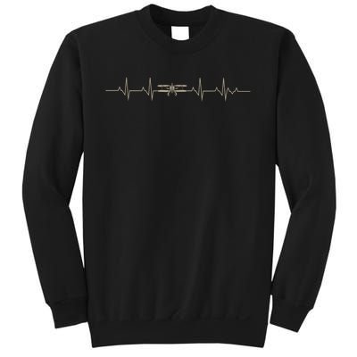 Heartbeat Plane Aviation Aircraft Flying Airplane Pilot Sweatshirt