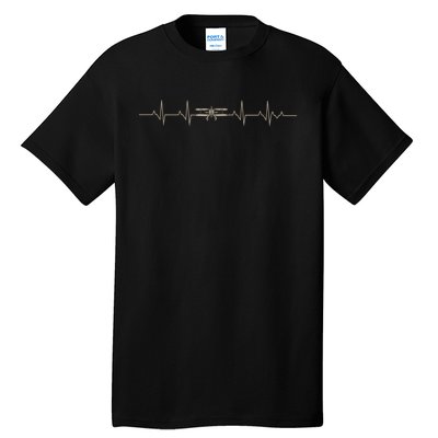 Heartbeat Plane Aviation Aircraft Flying Airplane Pilot Tall T-Shirt