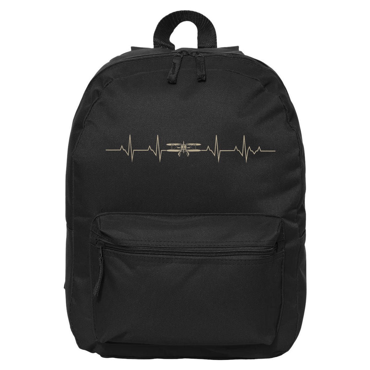 Heartbeat Plane Aviation Aircraft Flying Airplane Pilot 16 in Basic Backpack