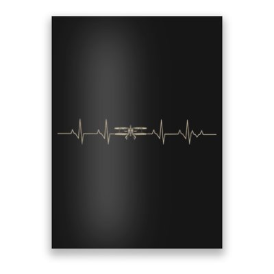 Heartbeat Plane Aviation Aircraft Flying Airplane Pilot Poster