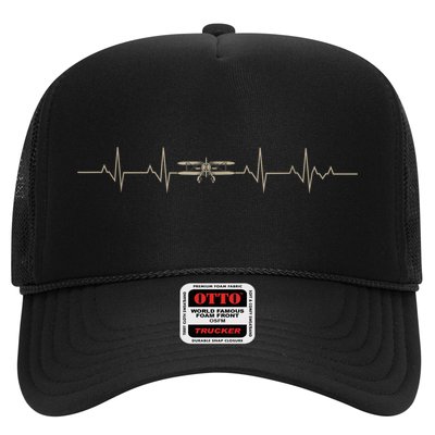 Heartbeat Plane Aviation Aircraft Flying Airplane Pilot Trucker Hat